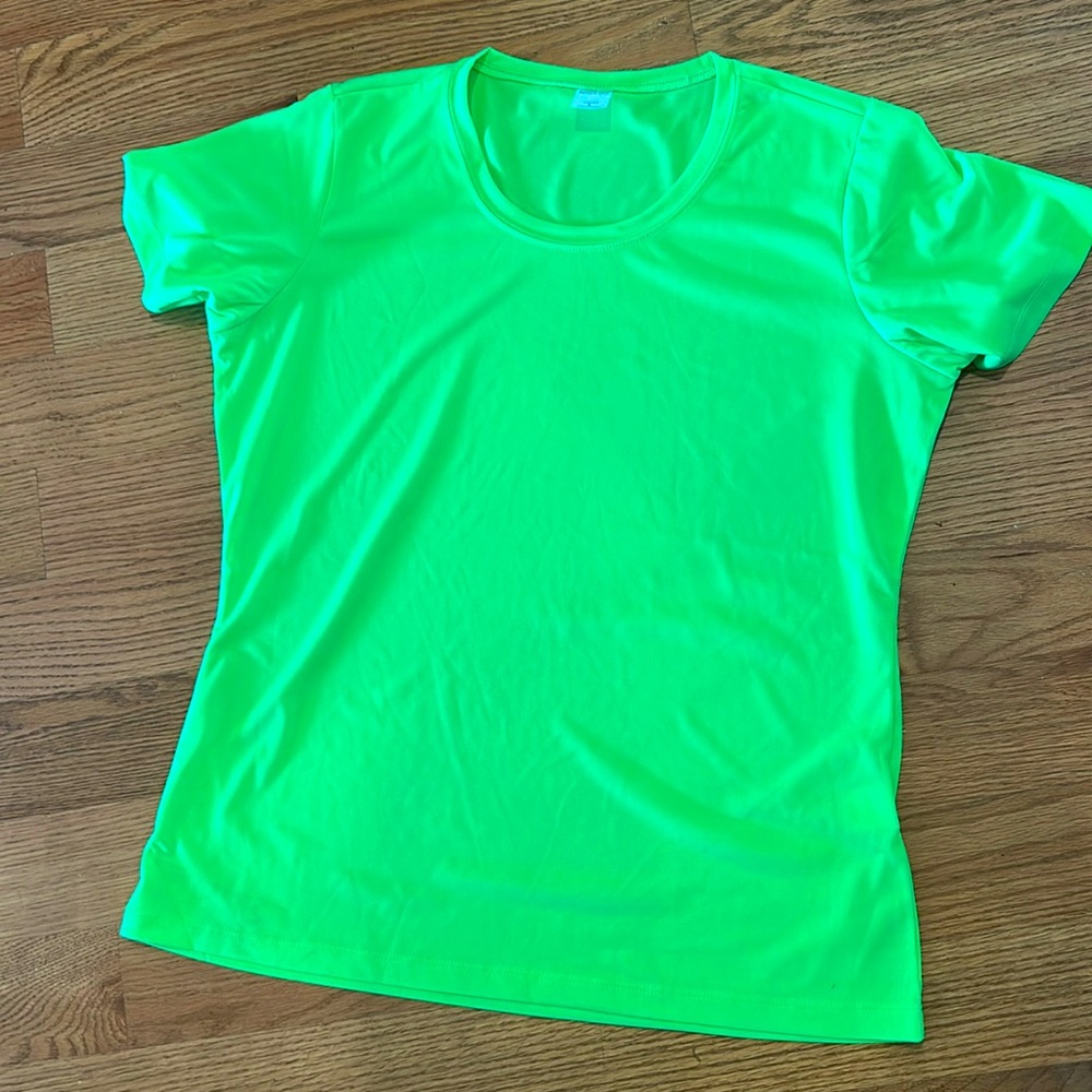Neon Green Ladies Spirt Tek top